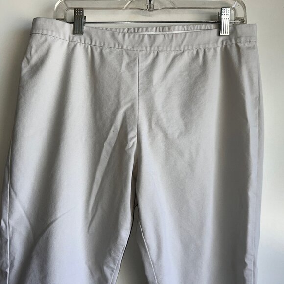 Lafayette 148 New York Murray Crop Slim Leg Pull-On Stone Color Pants Size Large - Picture 2 of 11